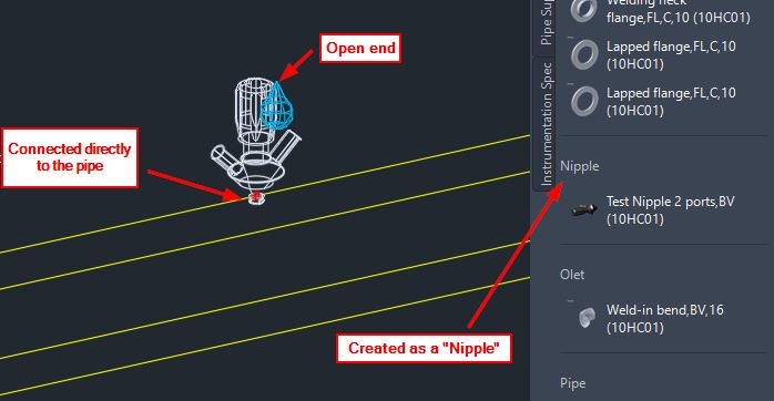 如何在AutoCAD Plant 3D中将单端口阀直接放置到具有新接管道连接的管线