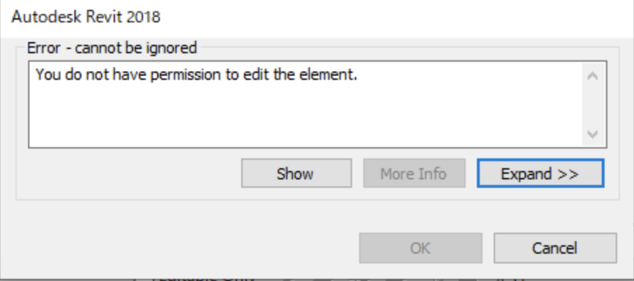 You Do Not Have Permission To Edit The Element When Modifying Existing Elements In Workshared 6360