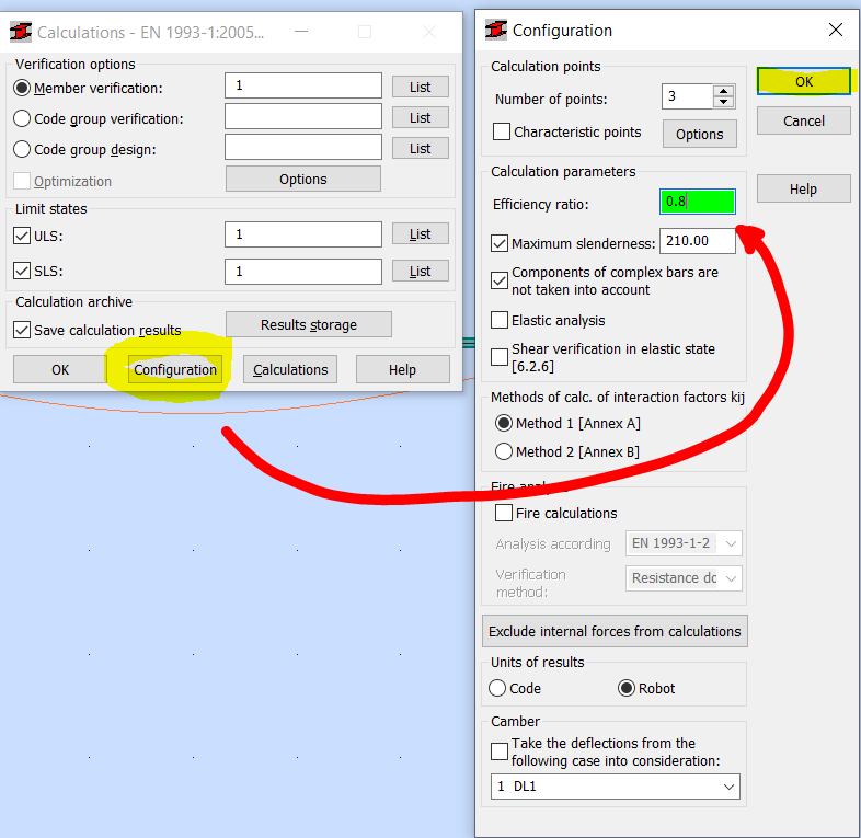 How to increase safety factor while steel section verification in Robot