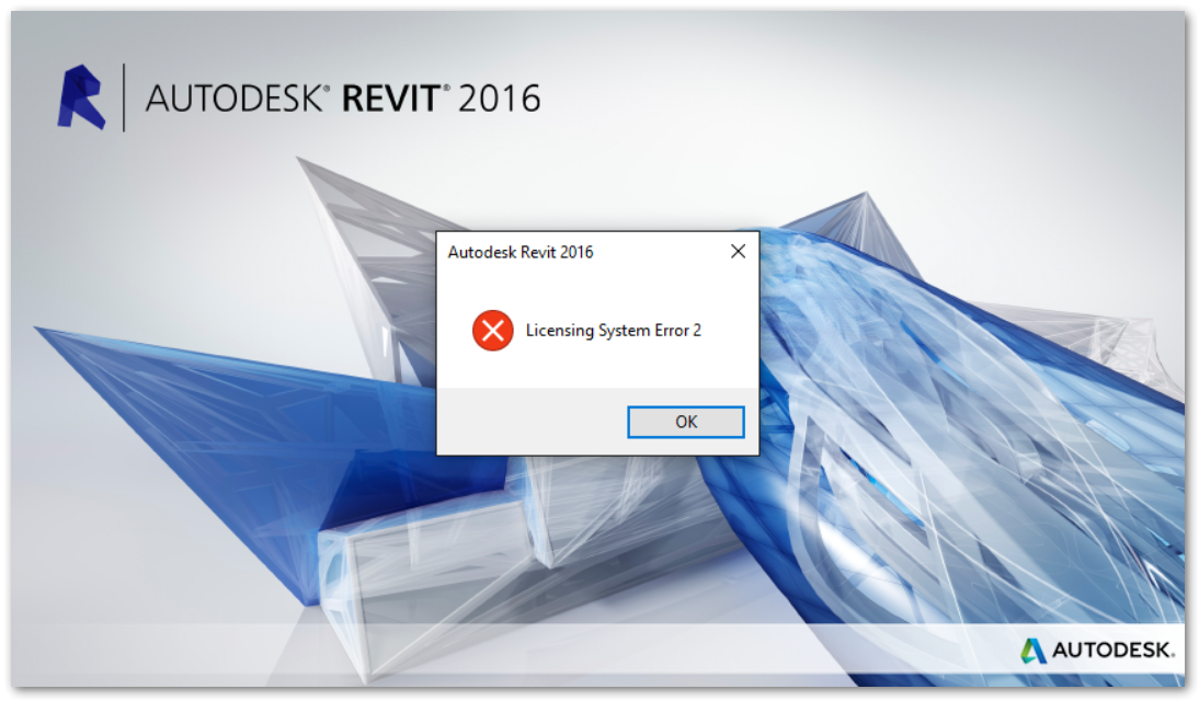 "Licensing System Error 2" when launching Revit