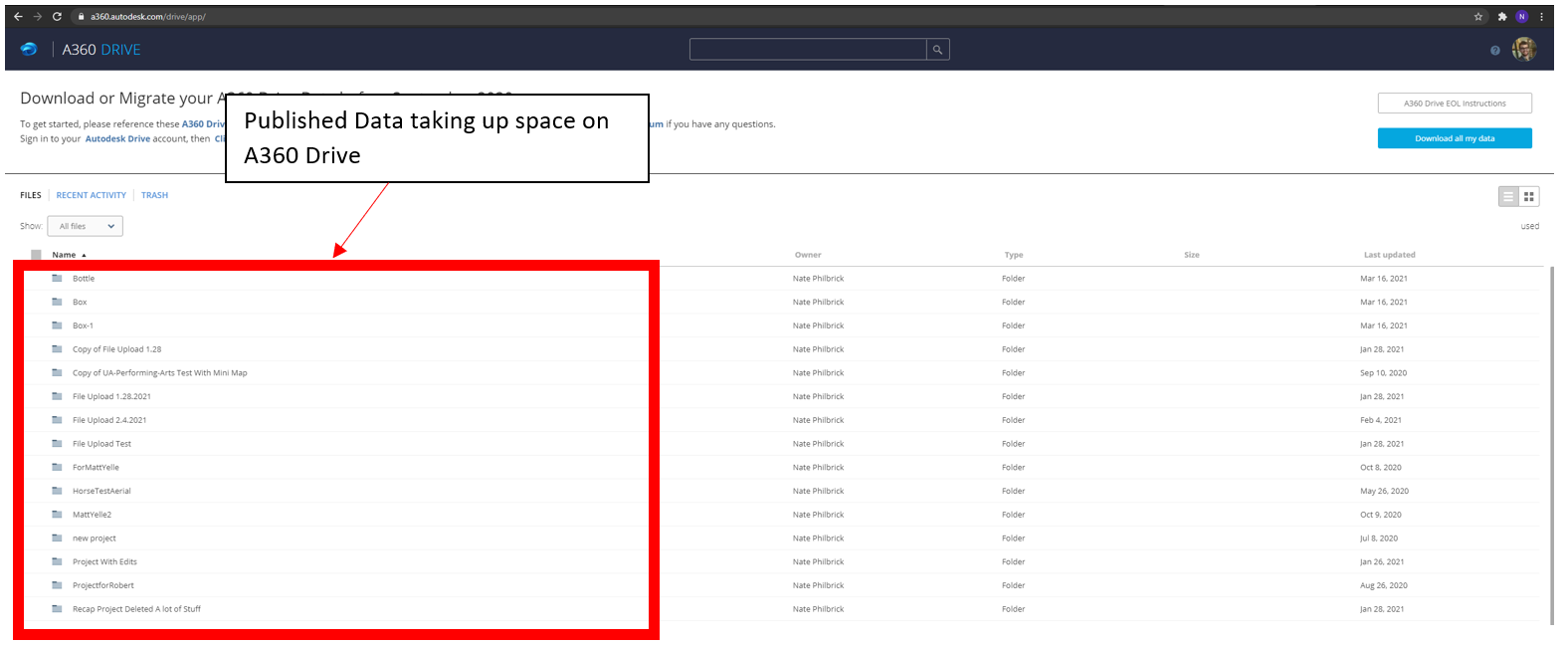 Espace de stockage insuffisant lors de la publication d