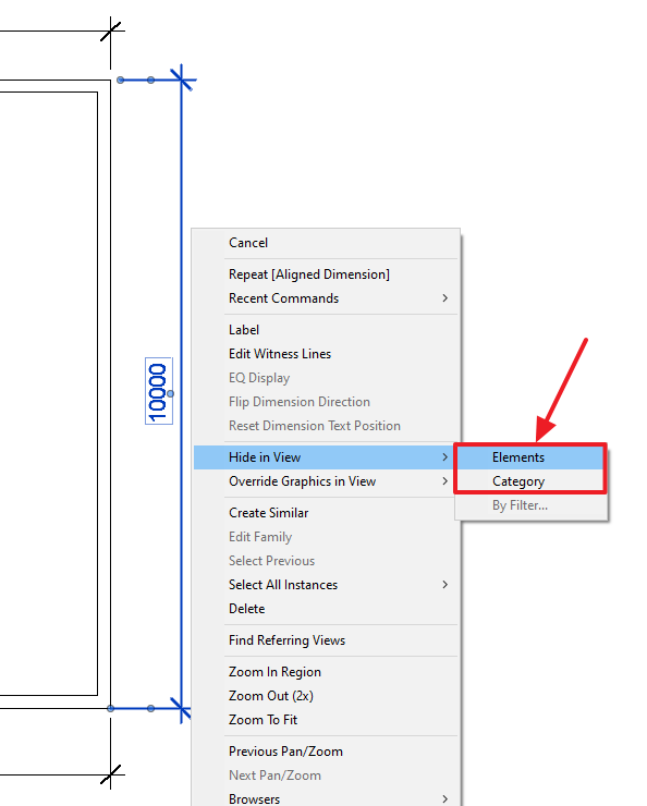 Revit의 삽입된 링크에서 보이는 치수를 제어하는 방법