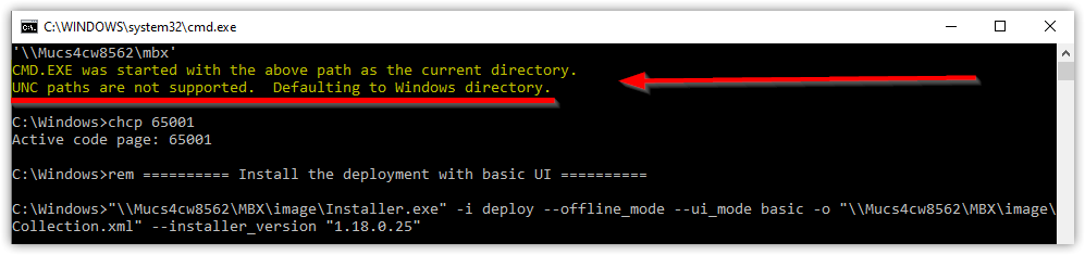 Unc Paths Are Not Supported. Defaulting To Windows Directory.