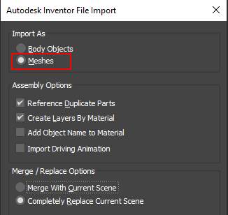 Unable to import Inventor assembly files with correct position in 3ds Max