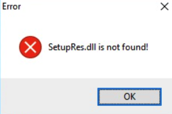 “The System Cannot Find The File Specified. SetupRes.dll” When ...