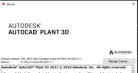 AutoCAD Plant 3D 2021 crashing when routing a pipeline after updating to  AutoCAD 2021.1.1