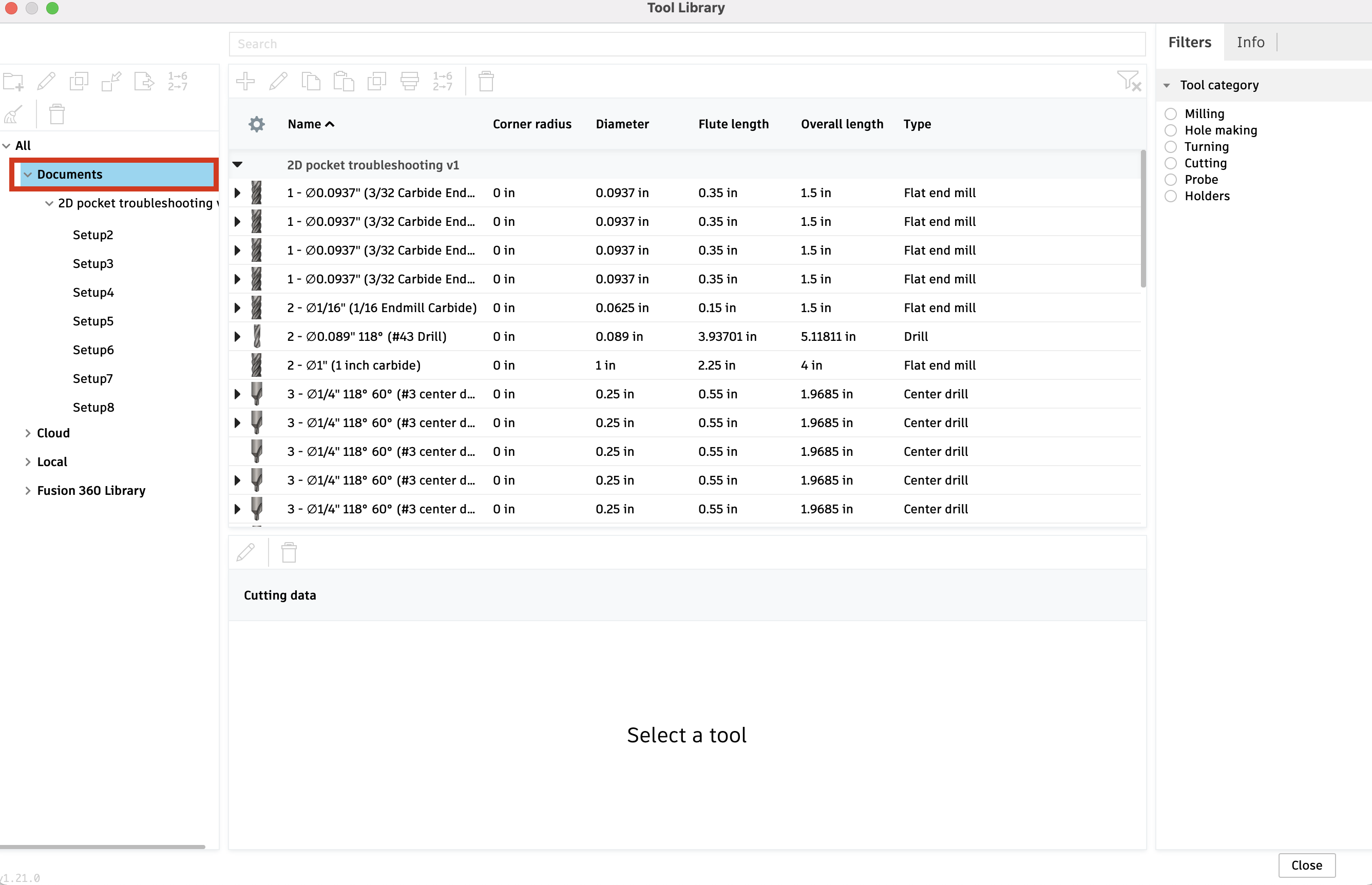 Previously used tools are missing/do not appear in Tool Library in Fusion