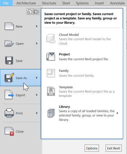 Collaborate is grayed out in Revit file when saving cloud model to 