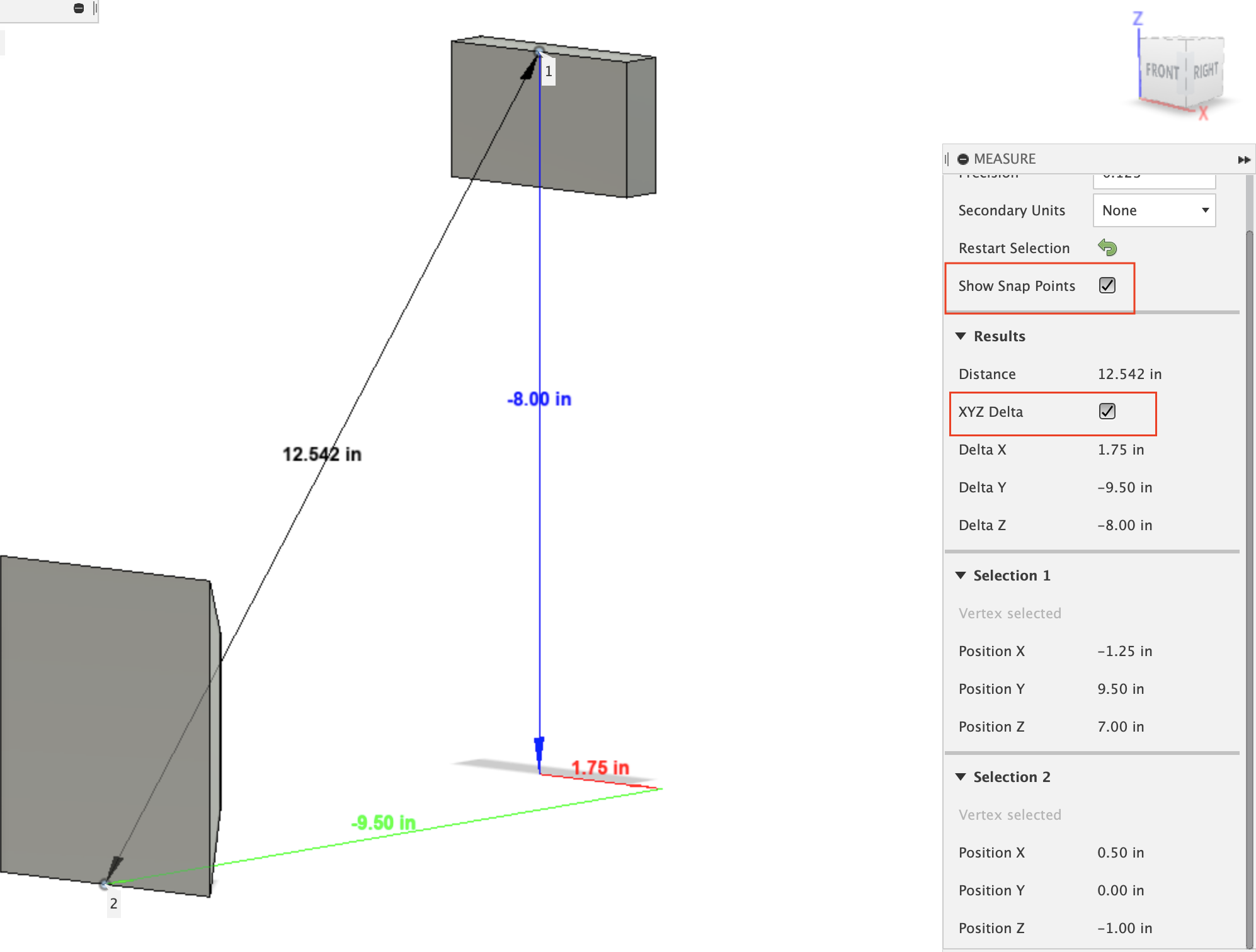 How To Measure XYZ Distance Between Two Faces In Fusion 360