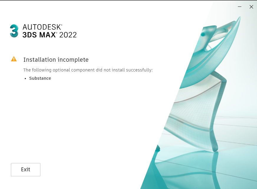 Instalación incompleta" debido a un error de instalación de componentes opcionales al instalar 3ds 2022 o versión posterior | 3ds Max 2023 | Autodesk Knowledge Network