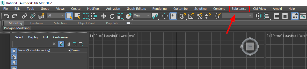Substance menu is not visible in 3ds Max