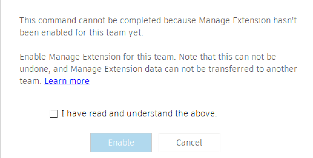How to activate the Manage Extension in Fusion