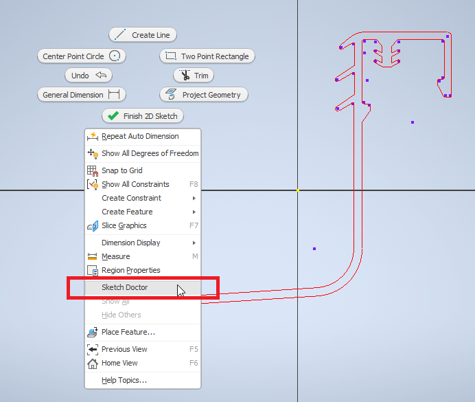 One block in a sketch will not extrude in Inventor