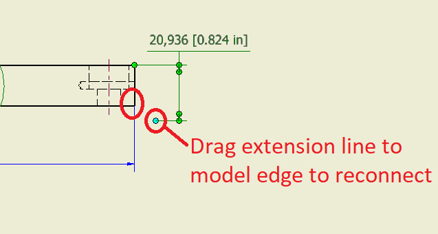 What are dimension of a different color in Inventor