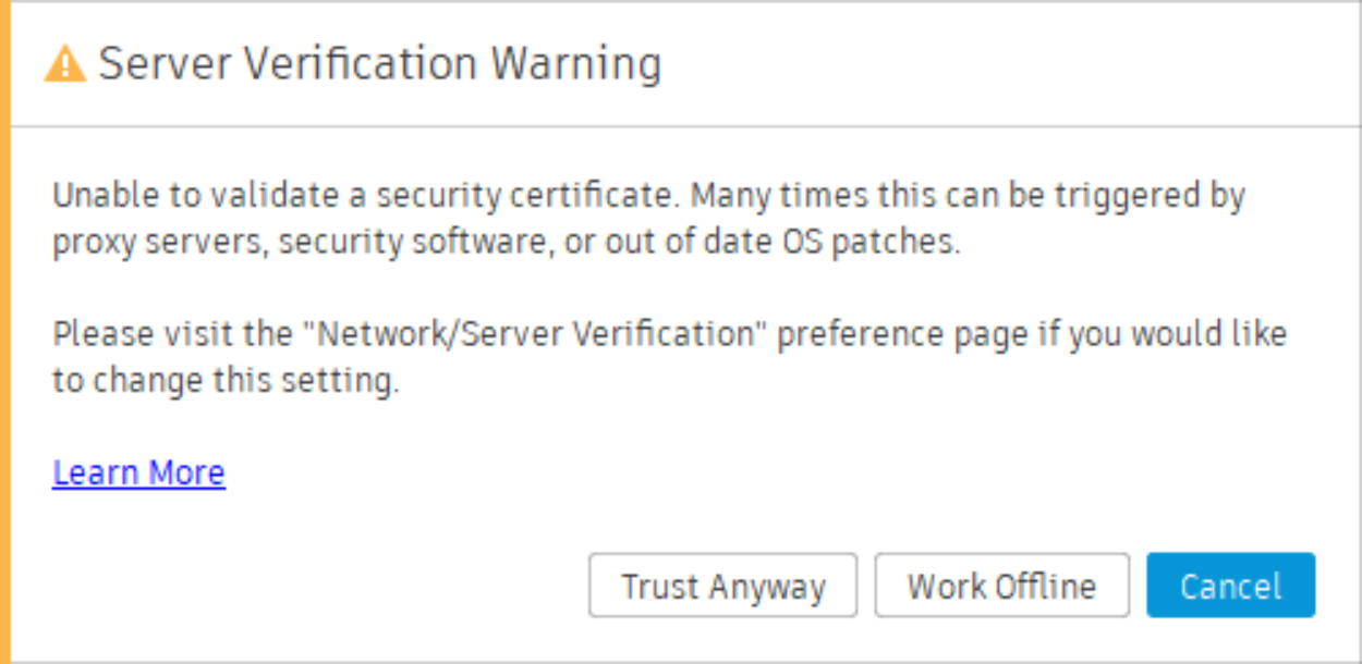 Certificate validation error