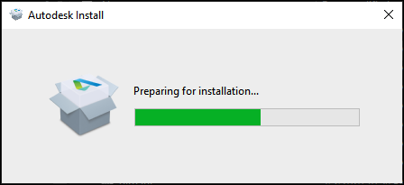 Nothing happens after the “Preparing for installation…” when trying to  install an Autodesk software 2021 or above