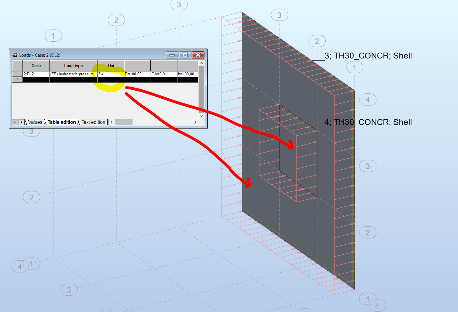 Is pressure defined for external panel, applied also to internal panel ...
