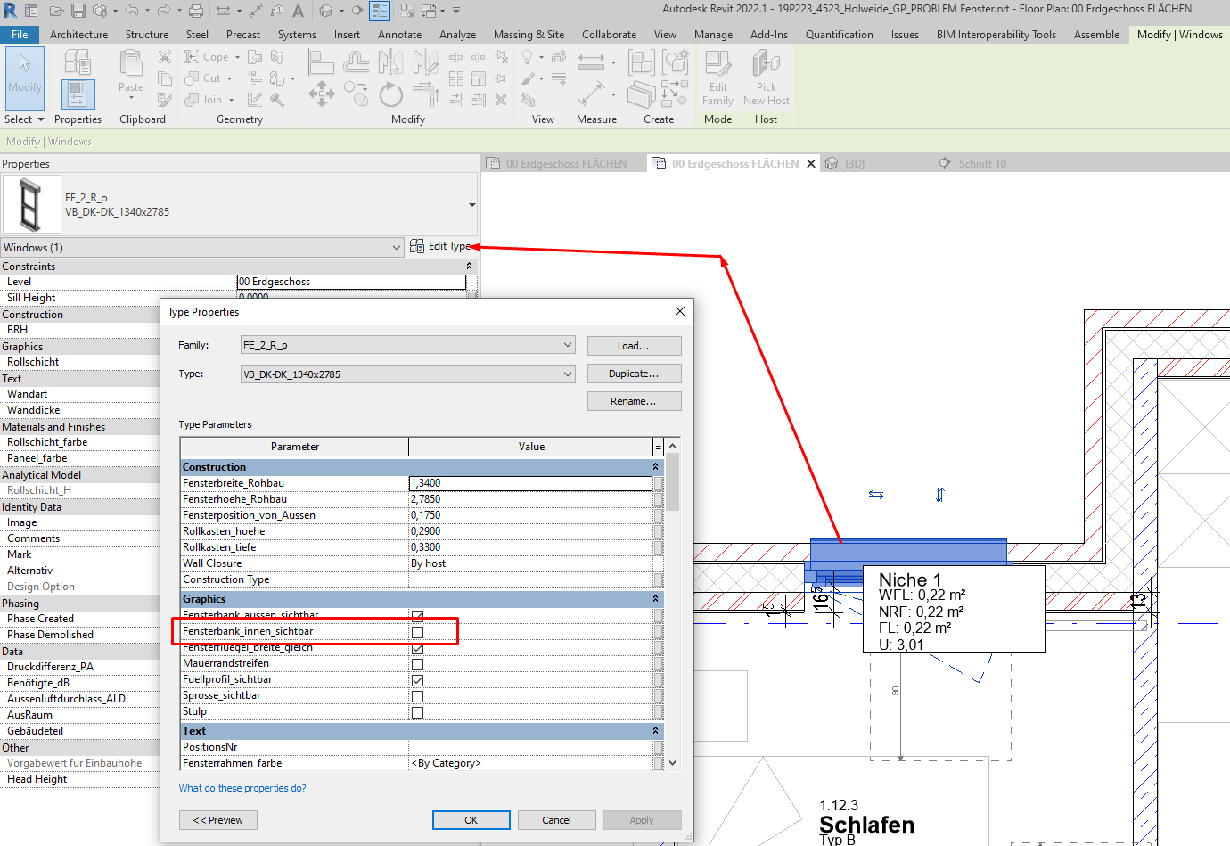 Areabook Extension no reconoce el nicho en Revit