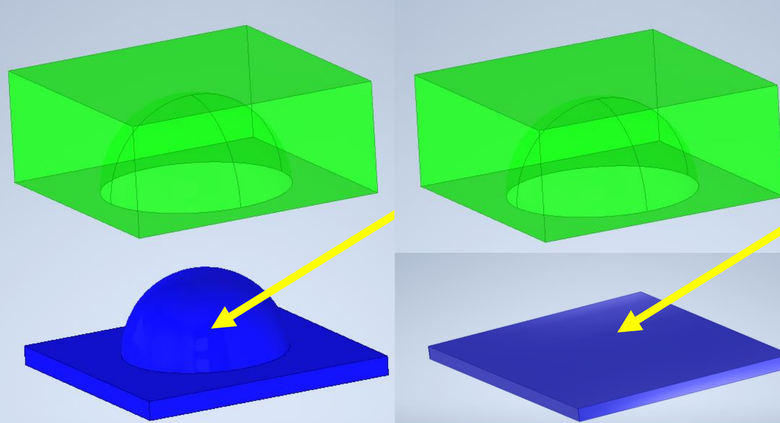 After creating the core and cavity using mold design tools in Inventor ...