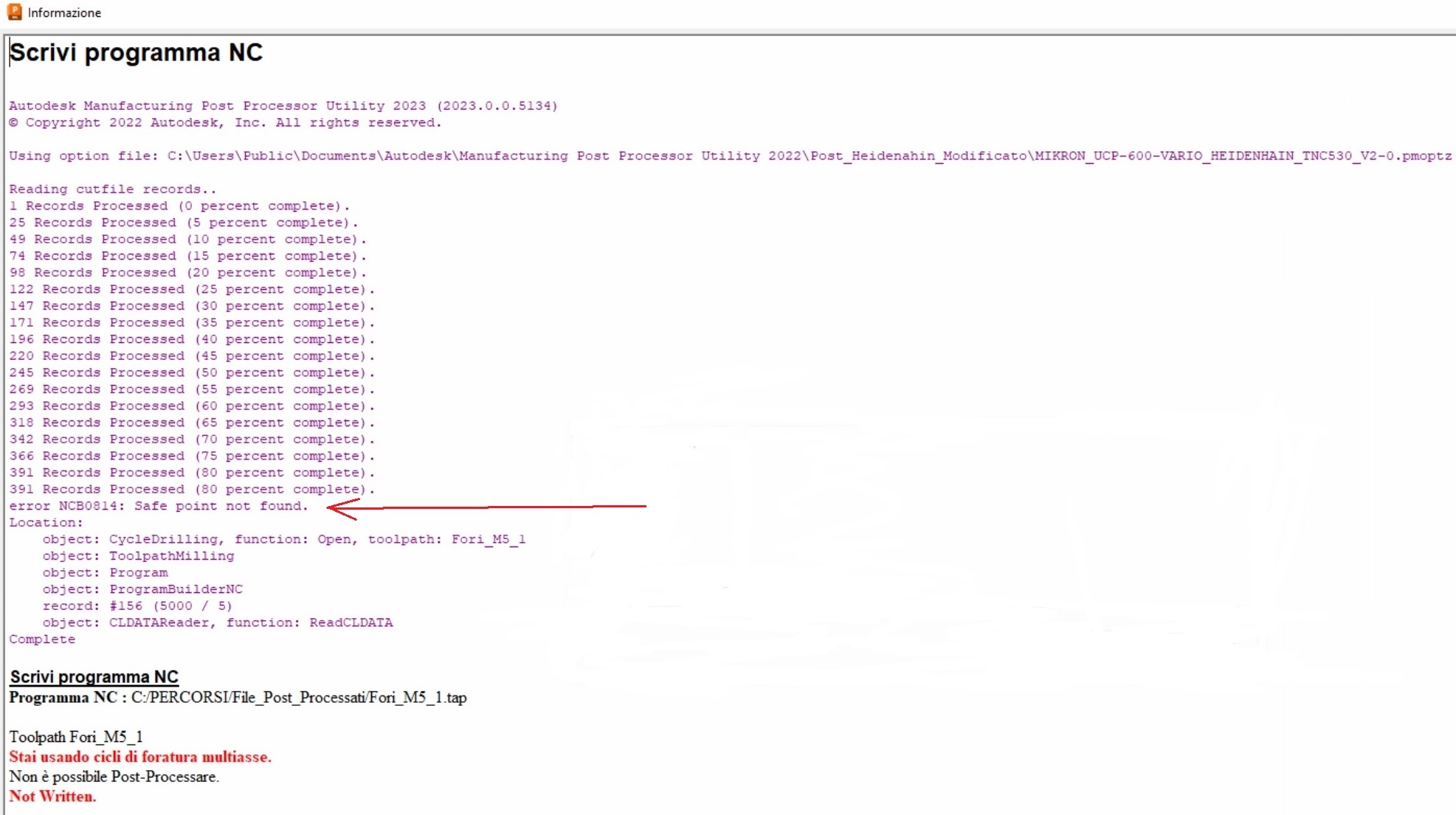 "Postprocessor error broken connection" error NCB0814: Safe point not ...