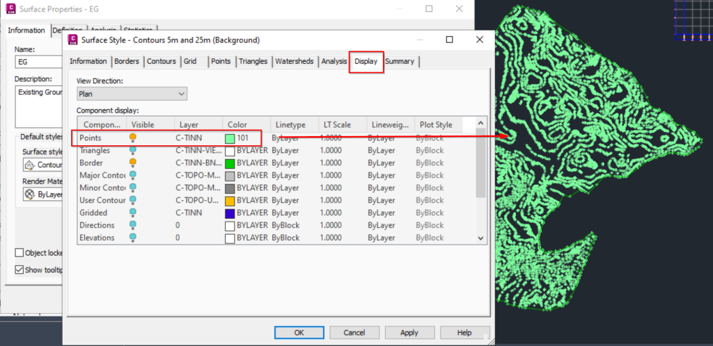 Export ASCII file from a Civil 3D surface