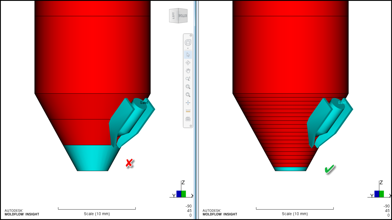 在Moldflow中变速阀浇口永远不会完全关闭