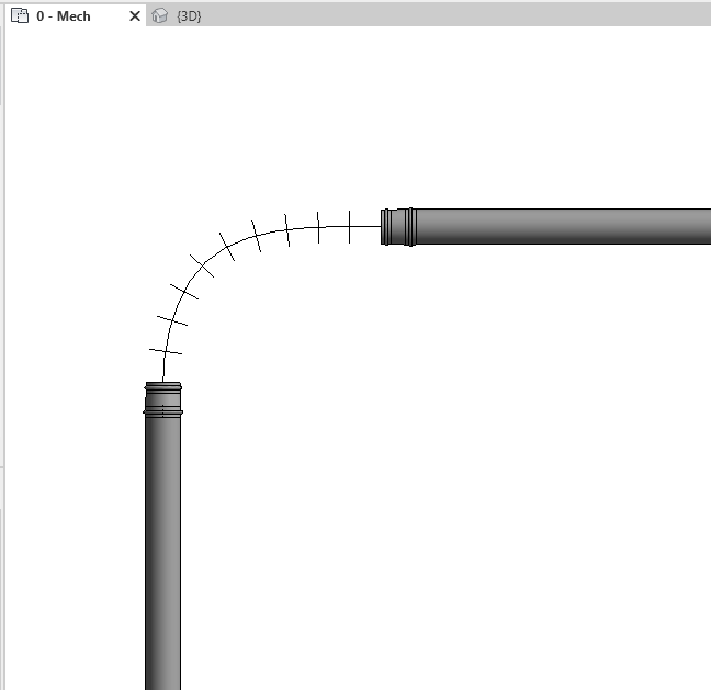 Flex pipe representation in plan view is different than in 3D view in