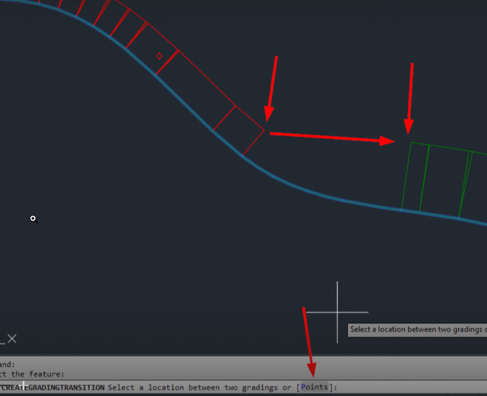 Creating a grading transition in Civil 3D doesn't work
