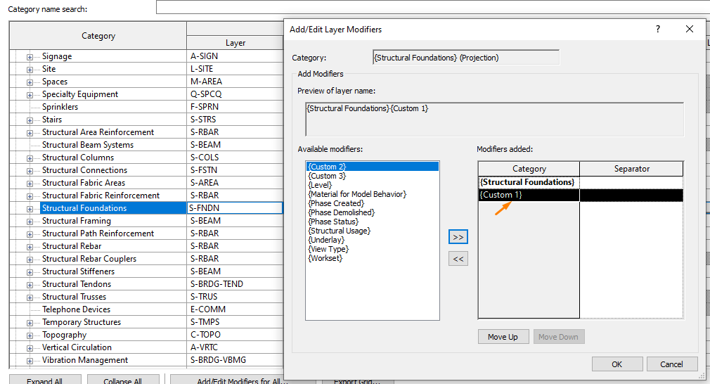 How to create layers with custom names when exporting to DWG