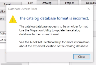 Autocad Electricalの カタログデータベース形式が正しくありません という問題が解決されました Autocad Electrical Autodesk Knowledge Network