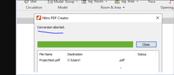 Conversion aborted" error when printing to Nitro PDF creator in Revit | Revit Network