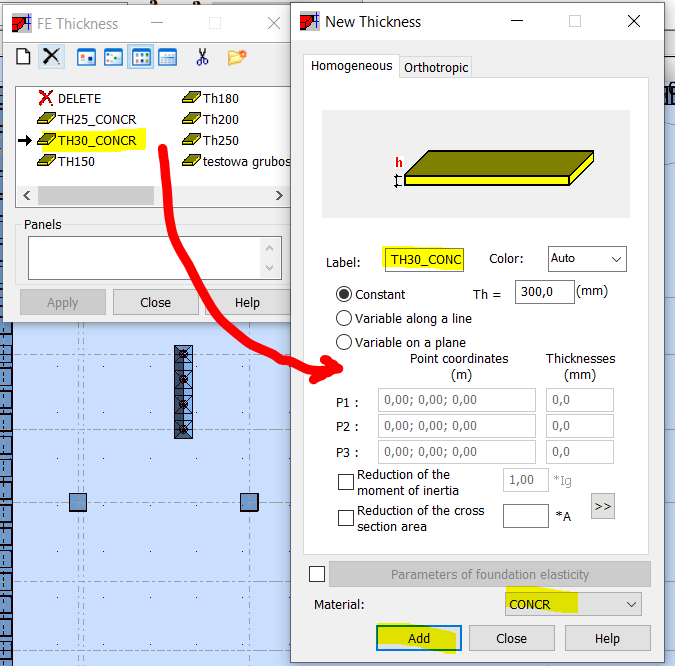 How to change panel material in Robot Structural Analysis