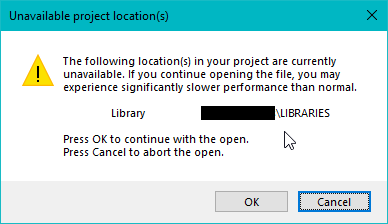 "Unavailable Project Location(s)" When Opening Files In Inventor