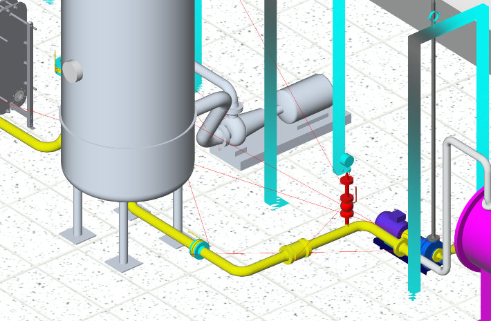 Autocad Plant 3d 모형 도면을 공유할 때 커넥터에 여러 가지 번거로운 선이