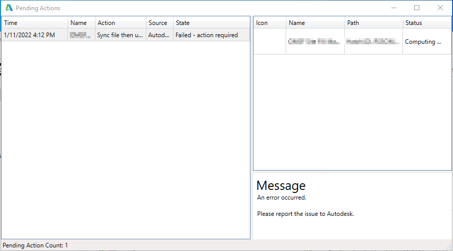 "An Error Occurred. Please Report The Issue To Autodesk" When Syncing A ...