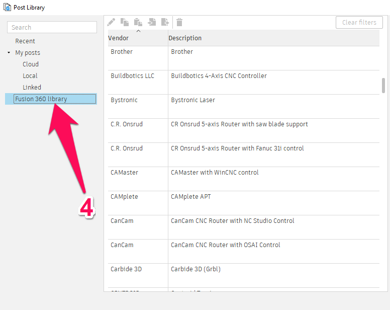 How to find post files included with Fusion 360 in NC Programs