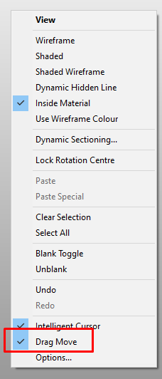 Unable to drag and move a body in PowerShape