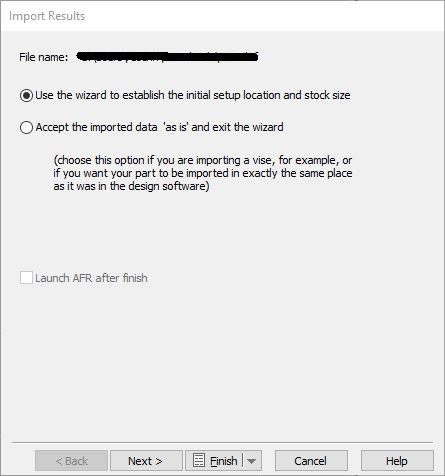 Import Wizard does not show in FeatureCam