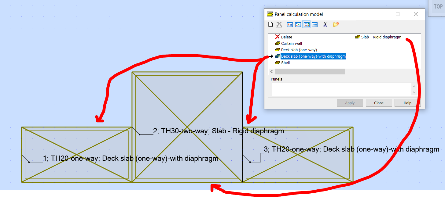 How to define rigid diaphragms for model containing oneway and twoway