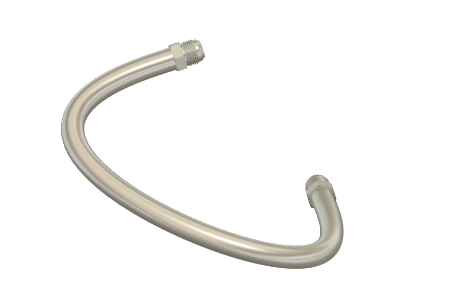 Create a pipe or hose between two fittings in Fusion