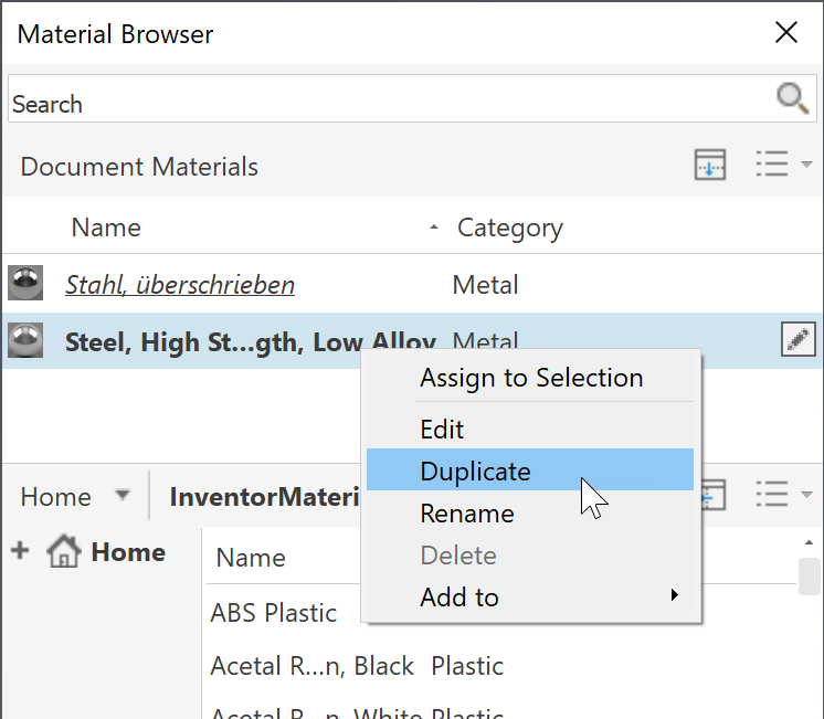 Inventor Stress Analysis does not use overwritten mass of imported ...