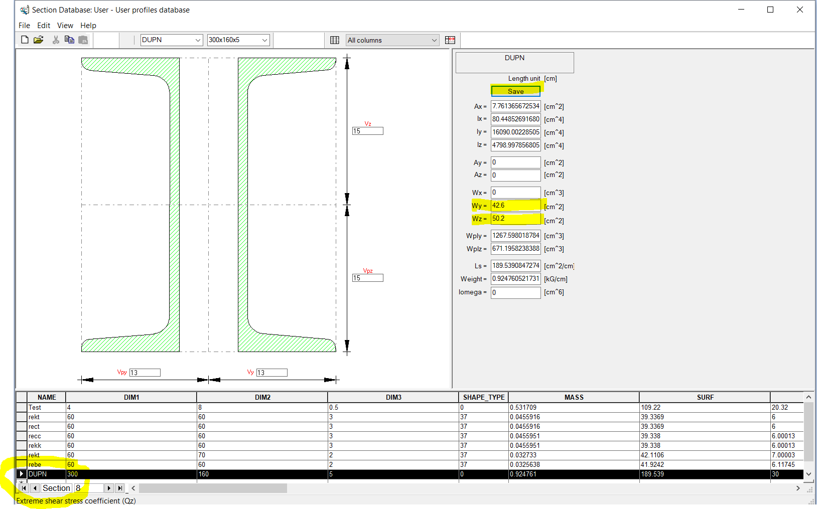 단면 정의 계산에서 Robot Structural Analysis의 불완전한 결과를 반환합니다.