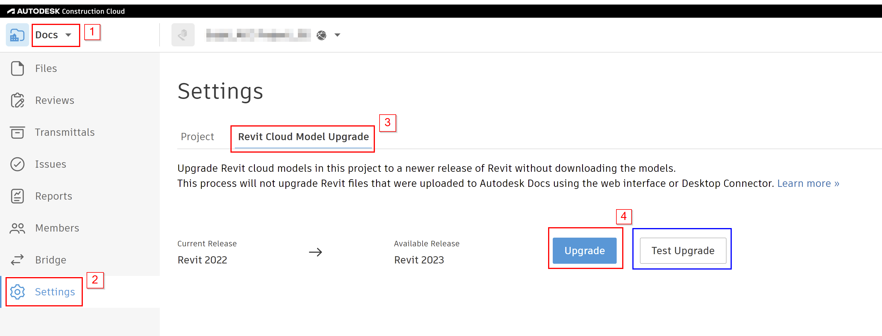 How to upgrade a Revit Cloud Workshare model in BIM 360/ ACC | BIM 360 ...