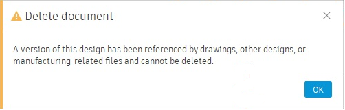 Une version de cette conception a été référencée par des dessins, d’autres conceptions ou des fichiers liés à la fabrication et ne peut pas être supprimée.