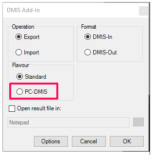 Kann PowerInspect ein DMIS/DMISDateiformat für PCDMIS exportieren?