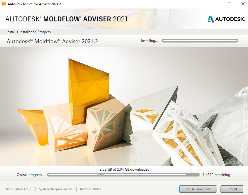 Installazione di Moldflow 2021 bloccata durante l'avanzamento