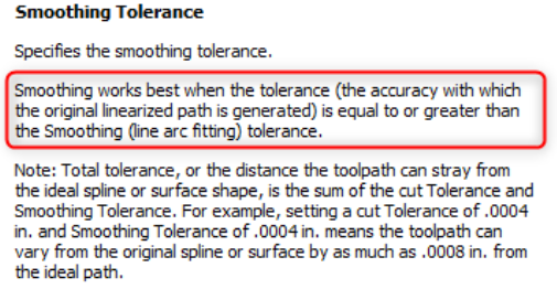 Smoothing tolerance explained
