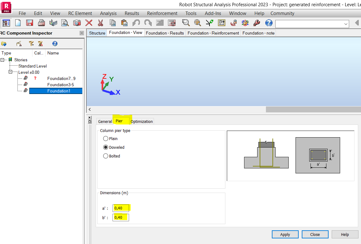 "Problem with reinforcement arrangement" while RC foundation design in