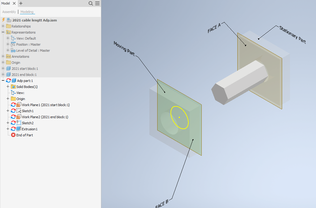 Adaptive Extrusion wird in Inventor nicht angepasst