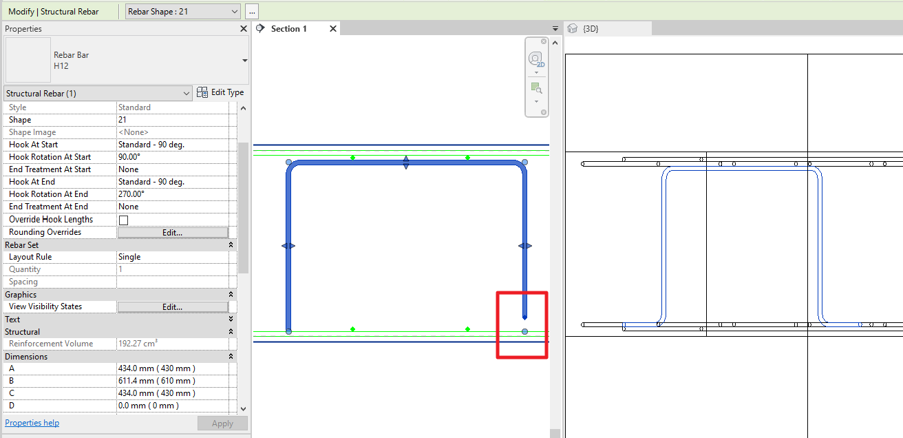 Rebar shape 21 is not correctly displayed after setting "Hook Rotation